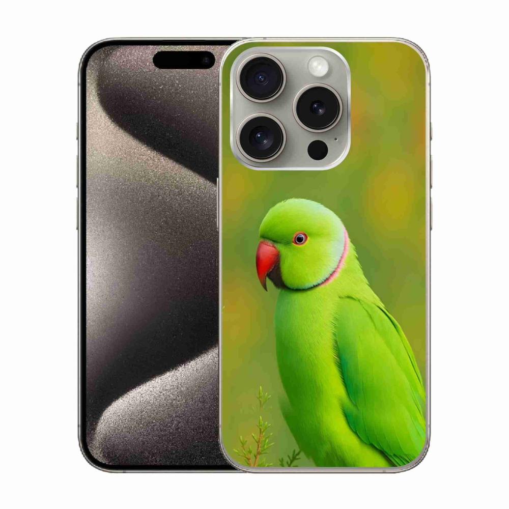 Zselés borítás mmCase iPhone 15 Pro készülékhez - papagáj Alexander 2