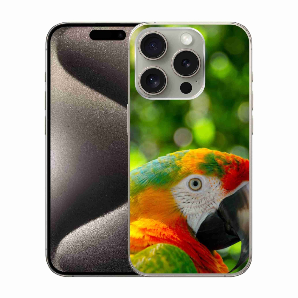 Zselés borítás mmCase iPhone 15 Pro készülékhez - papagáj ara 3