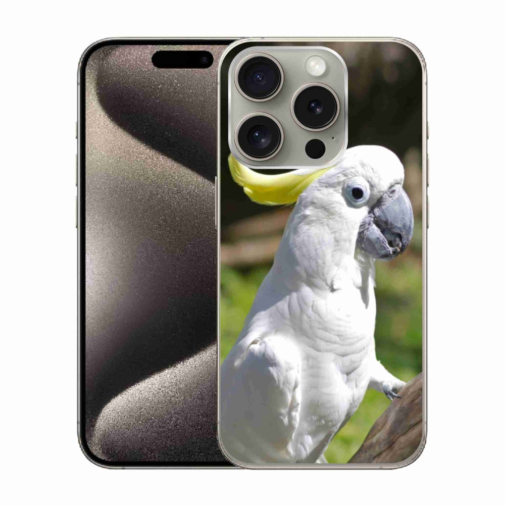 Zselés borítás mmCase iPhone 15 Pro készülékhez - papagáj kakadu 2