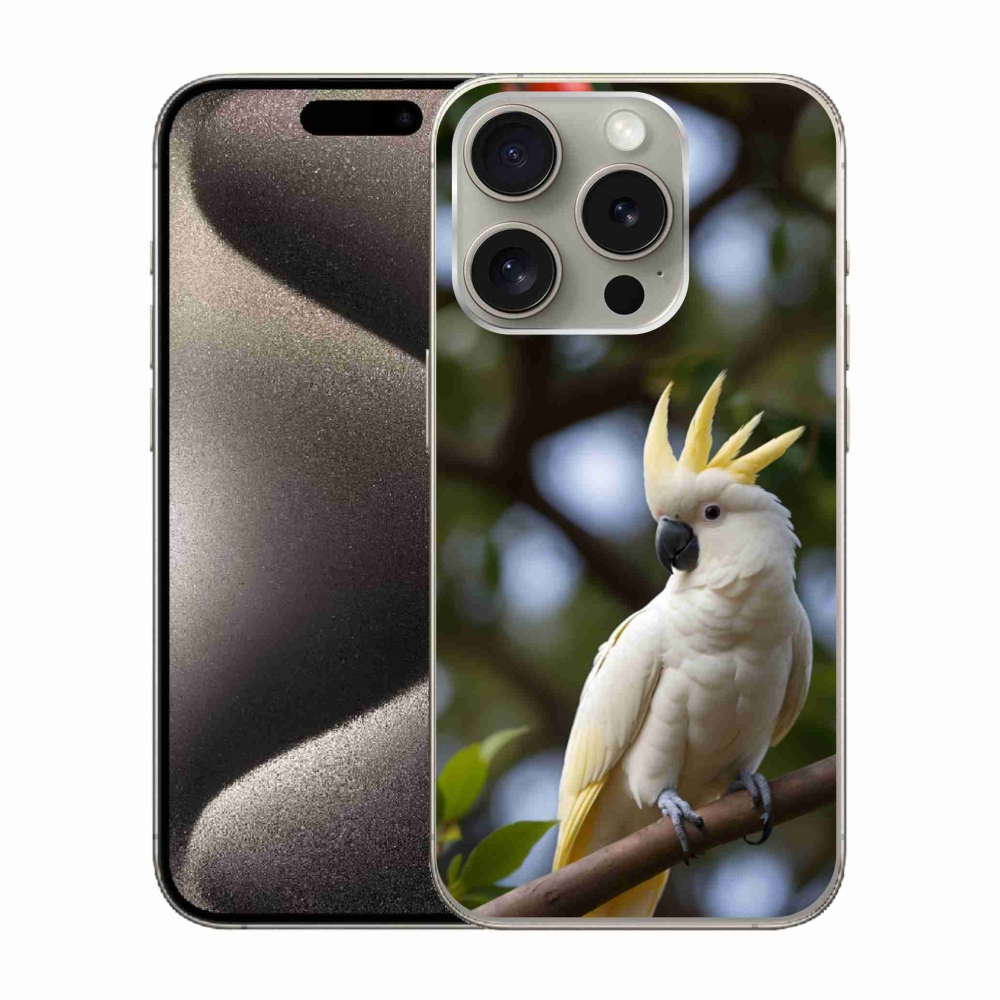 mmCase gél tok az iPhone 15 Pro-hoz – kakadu papagáj 3