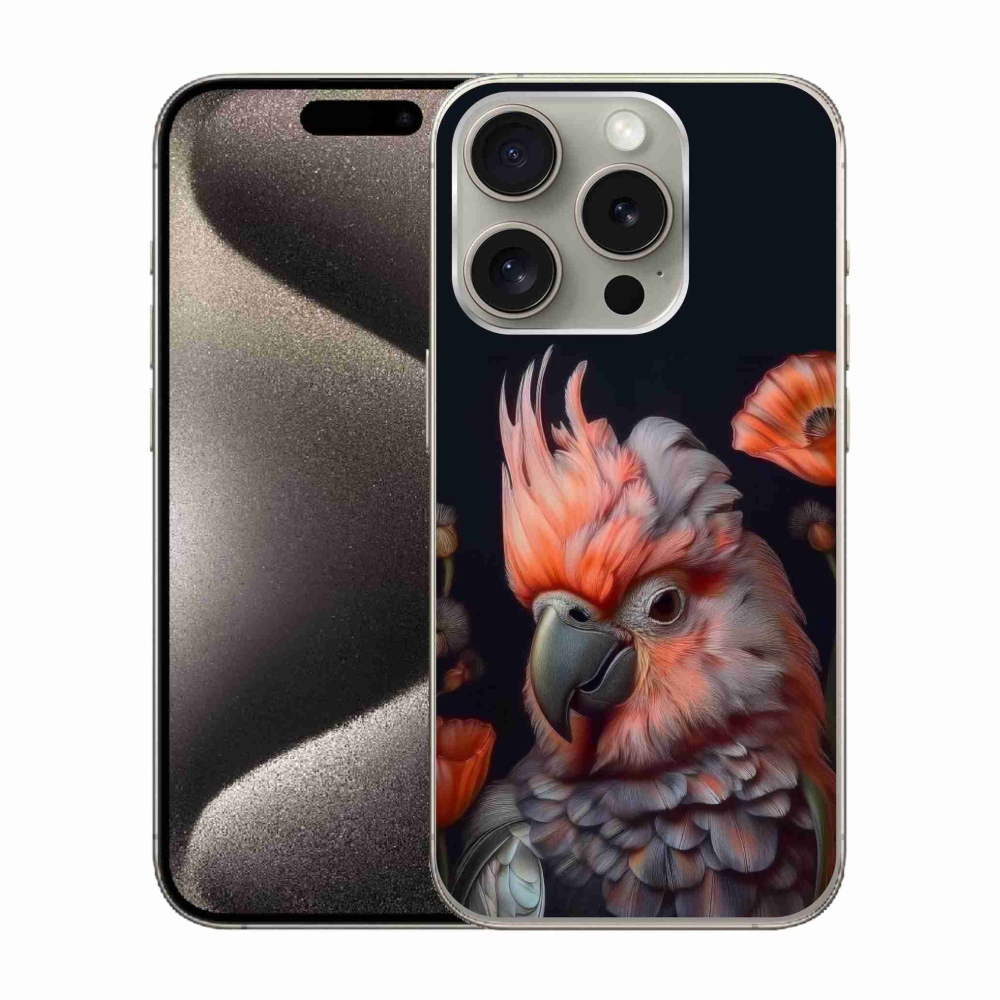 mmCase gél tok az iPhone 15 Pro-hoz – színes kakadu papagáj