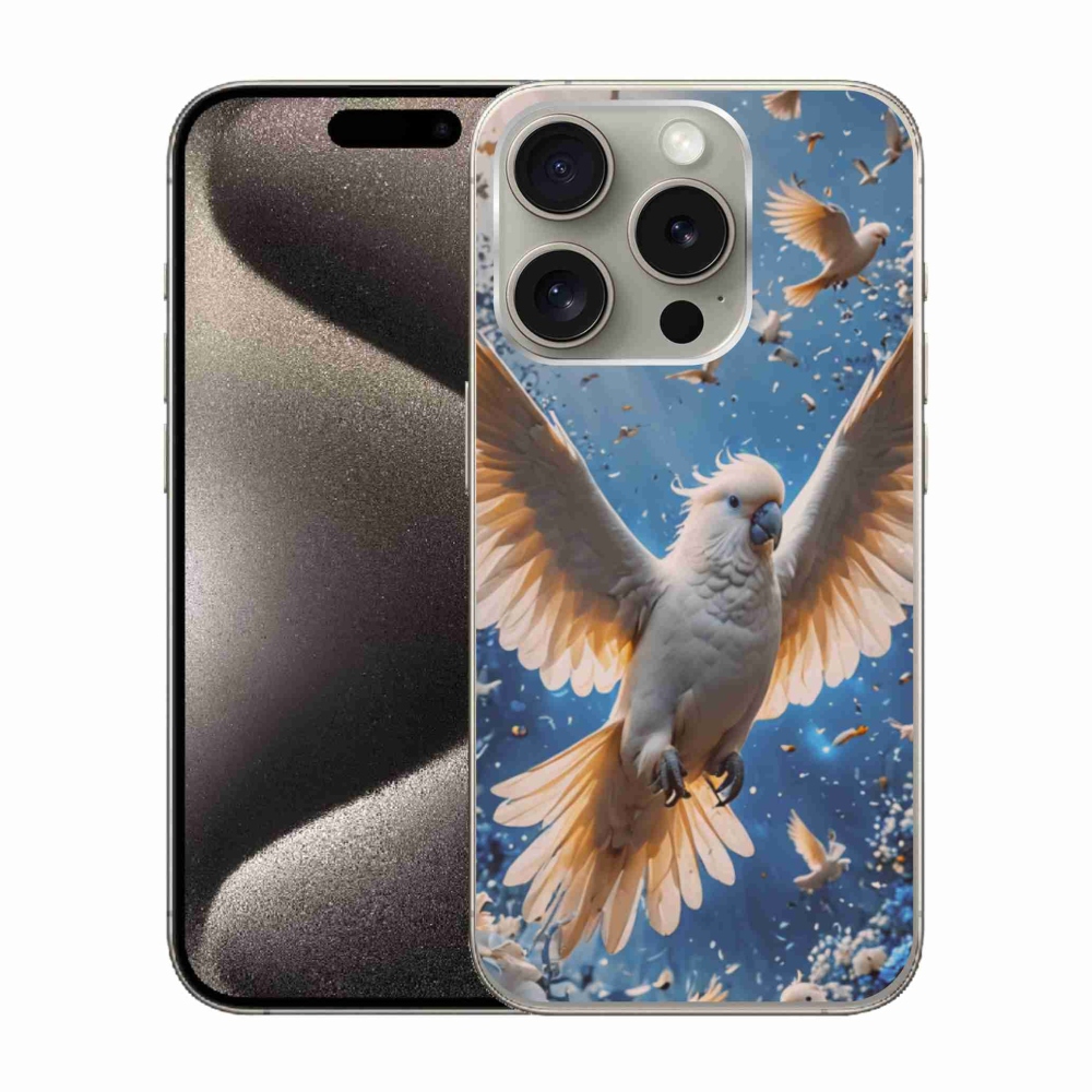 Zselés borítás mmCase iPhone 15 Pro készülékhez - papagáj kakadu