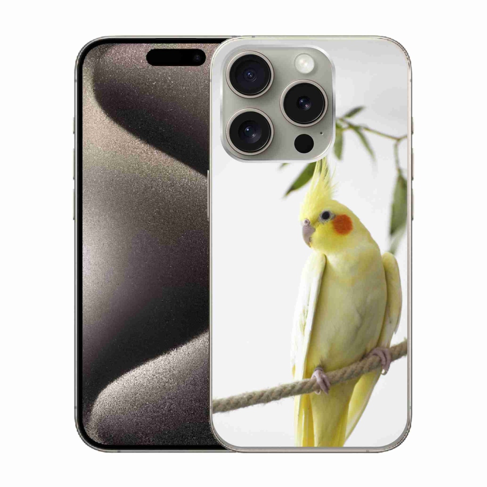 mmCase gél tok az iPhone 15 Pro-hoz – tollas papagáj