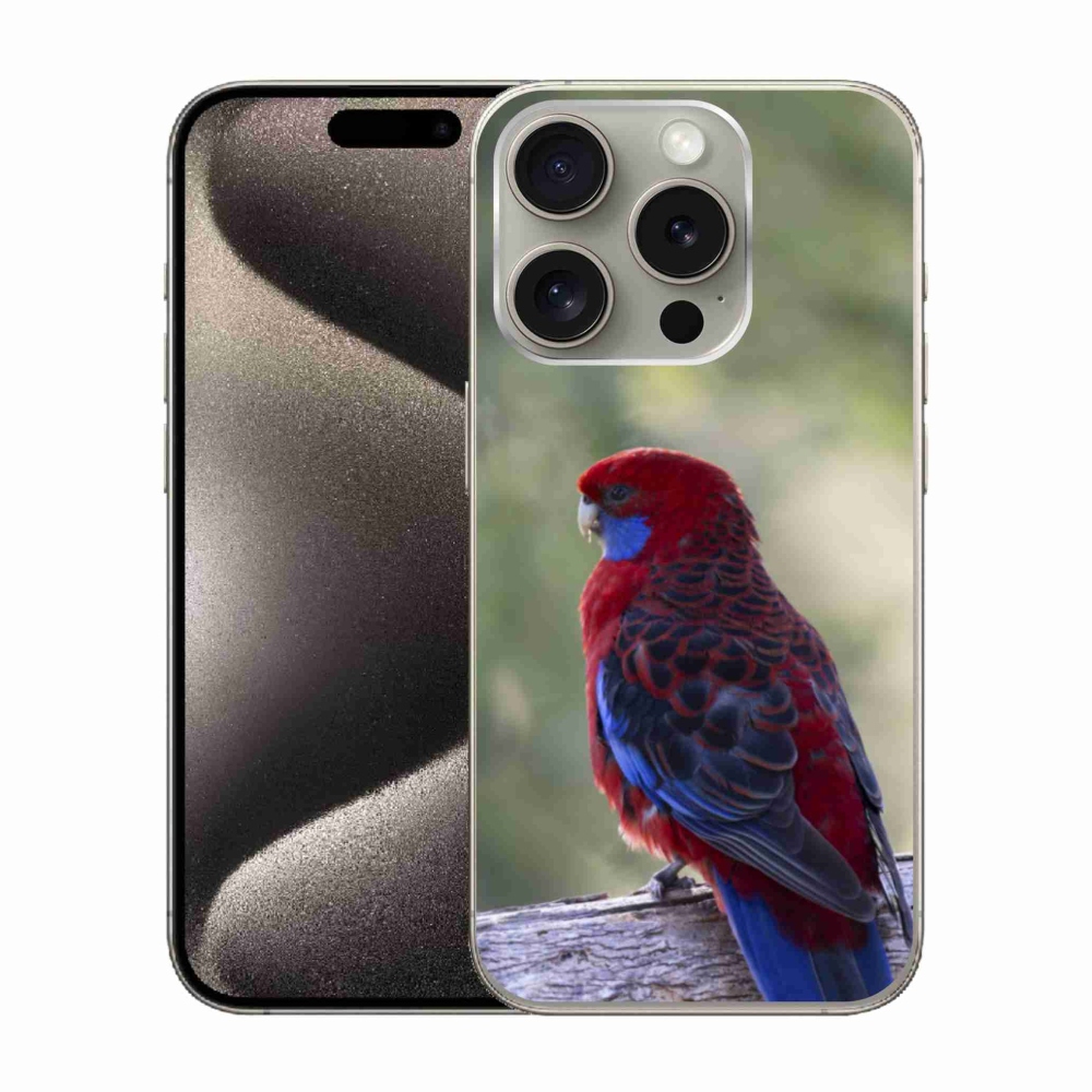 Zselés borítás mmCase iPhone 15 Pro készülékhez - papagáj rózsa