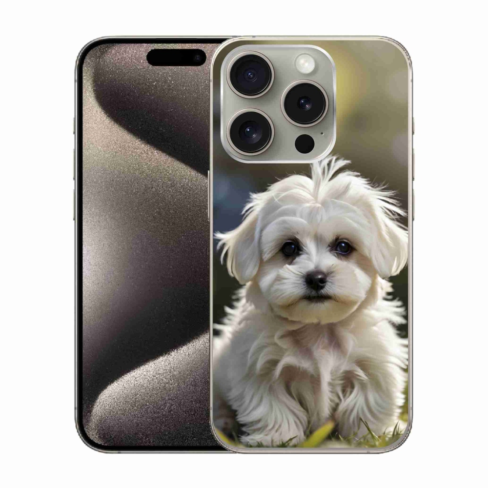 mmCase gél tok az iPhone 15 Pro-hoz – aranyos máltai kutyus
