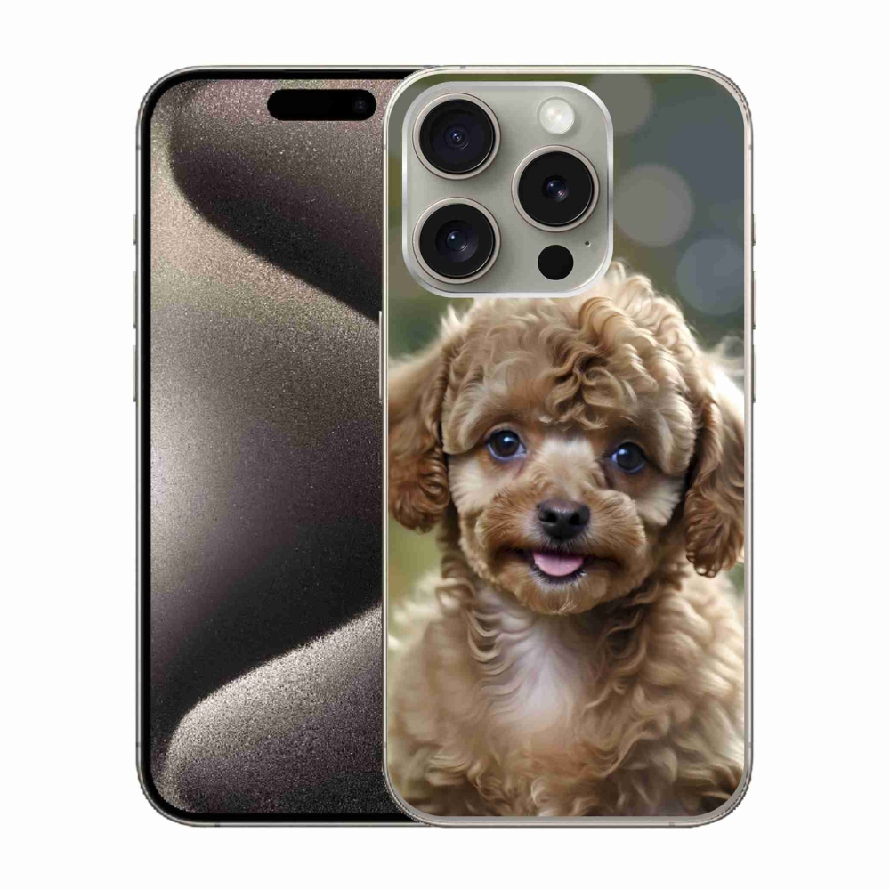 mmCase gél tok az iPhone 15 Pro-hoz – aranyos pudli