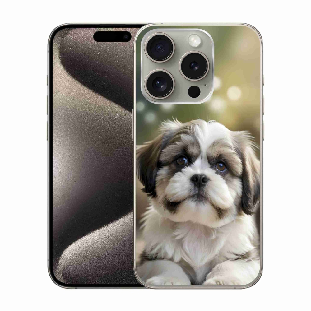 mmCase gél tok az iPhone 15 Pro-hoz – aranyos shih-tzu