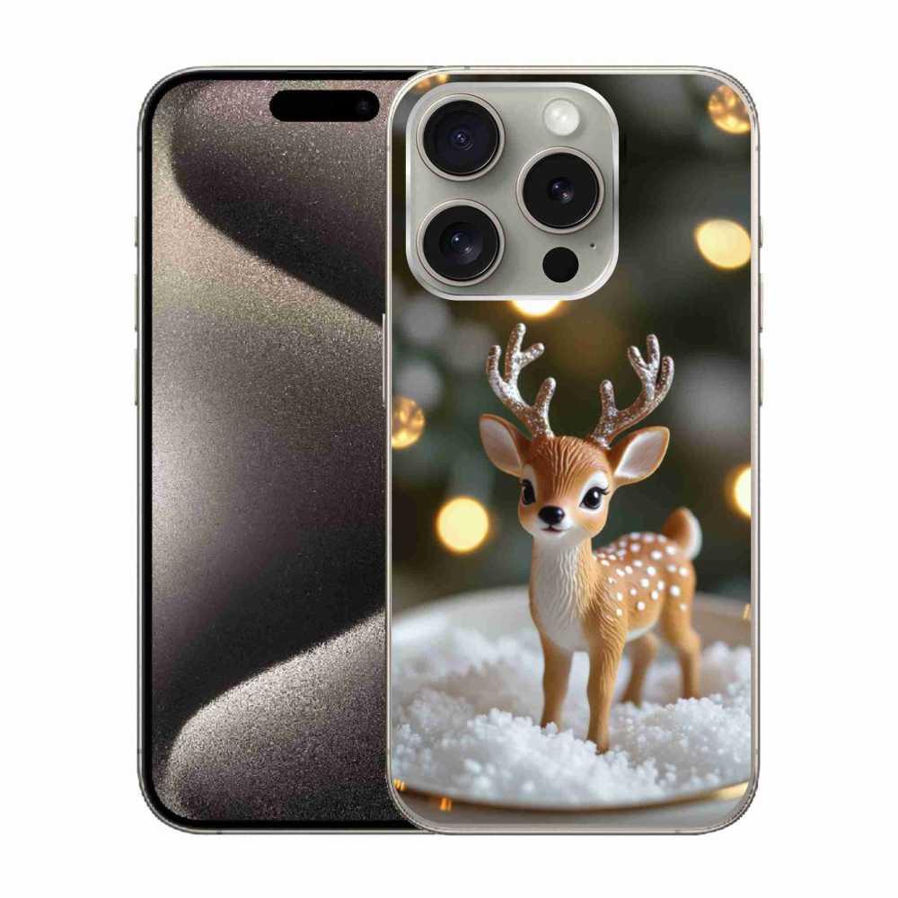 mmCase gél tok az iPhone 15 Pro-hoz – aranyos karácsonyi szarvas