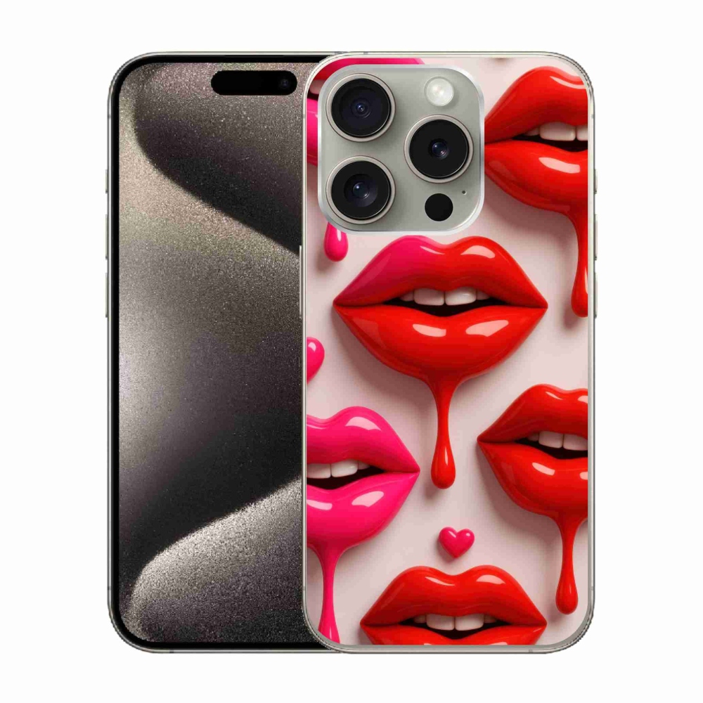 Zselés borítás mmCase iPhone 15 Pro készülékhez - ajkak 2