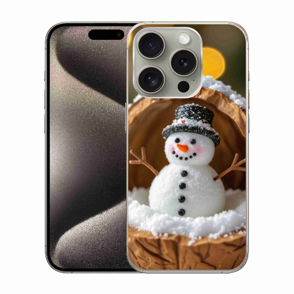 Zselés borítás mmCase iPhone 15 Pro készülékhez - hóember 4