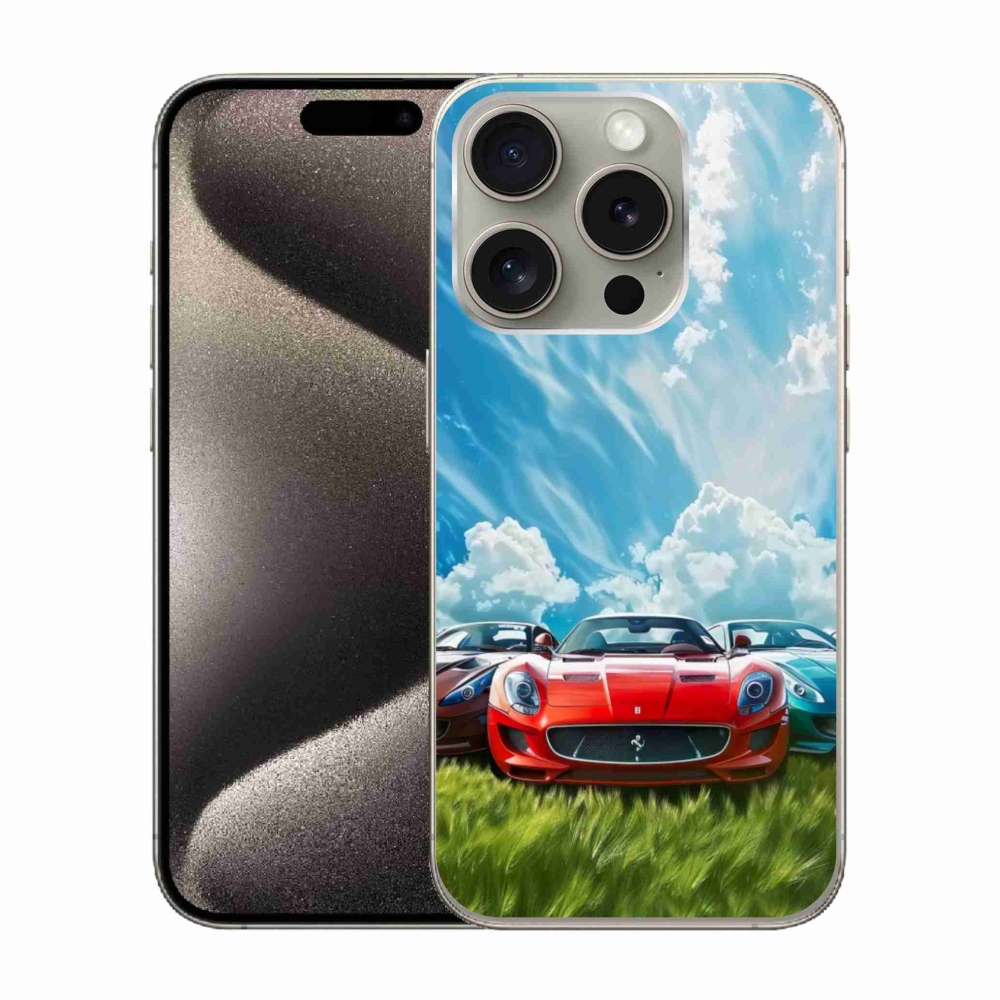 Zselés borítás mmCase iPhone 15 Pro készülékhez - sportkocsik
