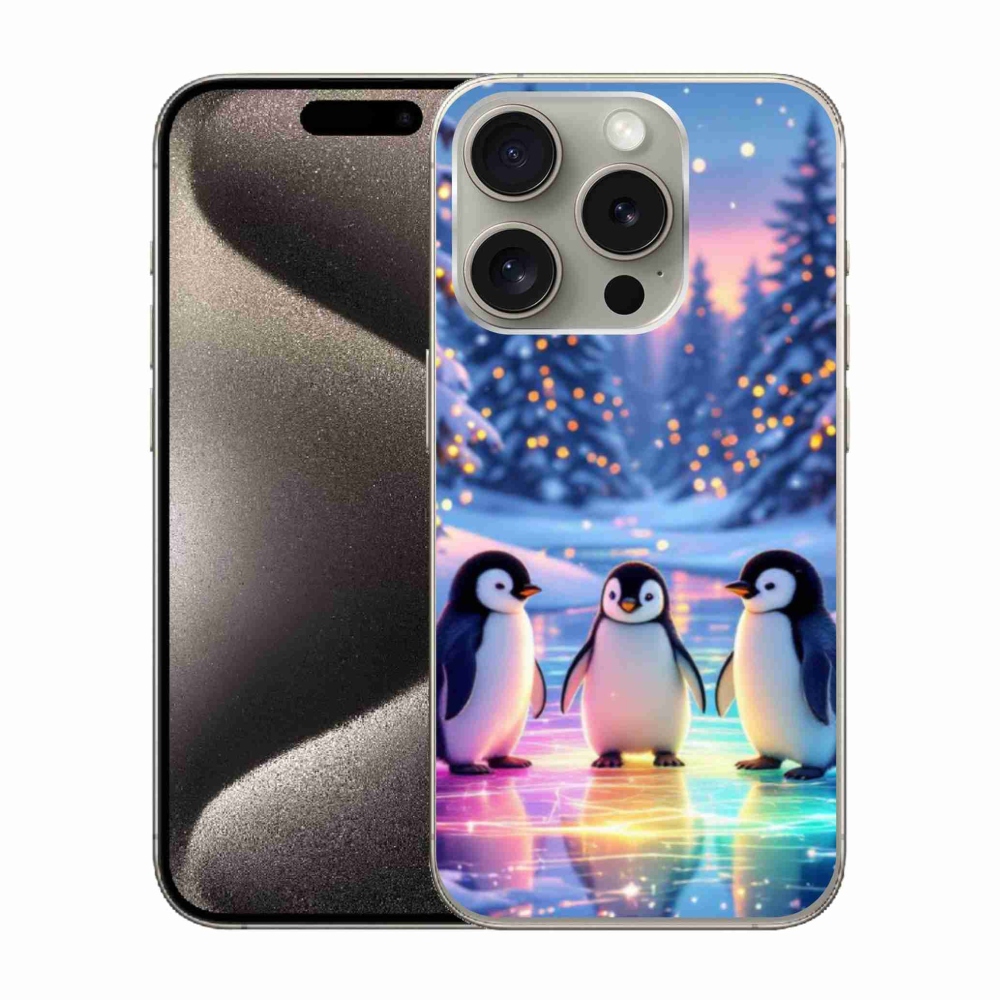 Gél borítás mmCase iPhone 15 Pro készülékhez - Pingvinek