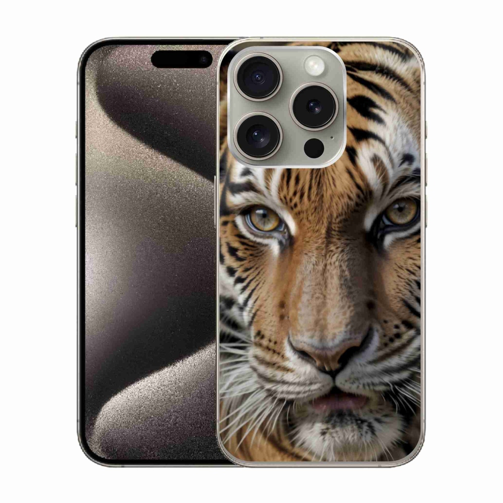 Gél borítás mmCase iPhone 15 Pro készülékhez - Tigris nézet