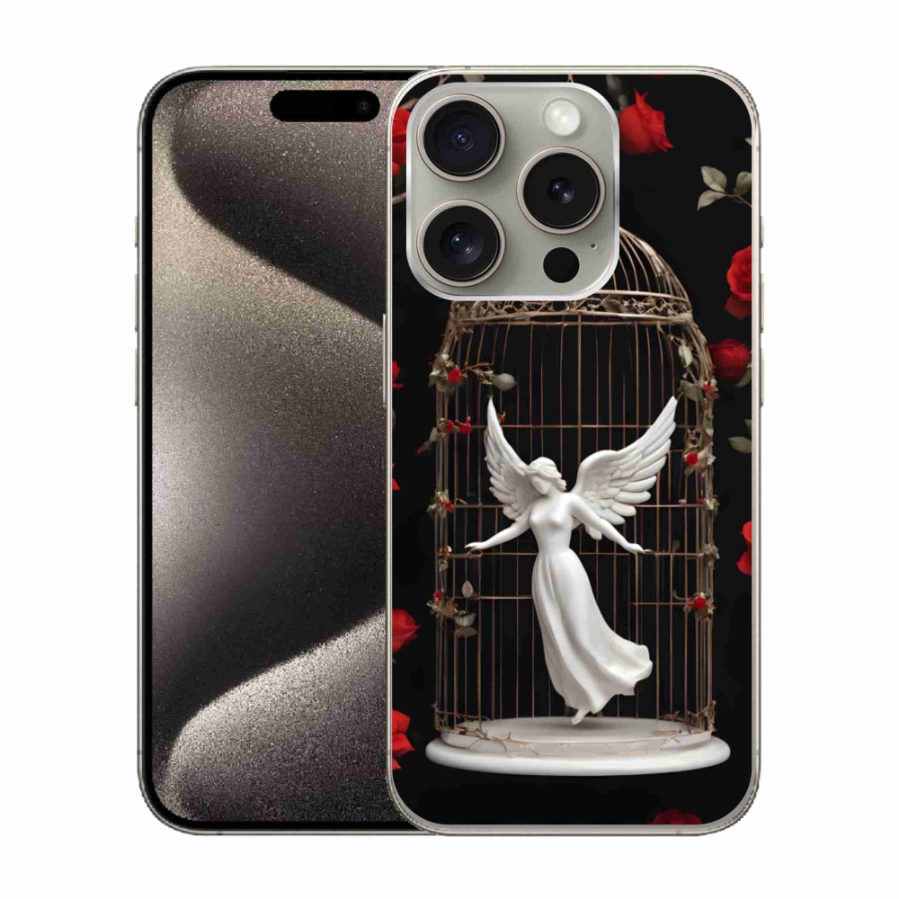 Zselés borítás mmCase iPhone 15 Pro készülékhez - csapdába esett angyal
