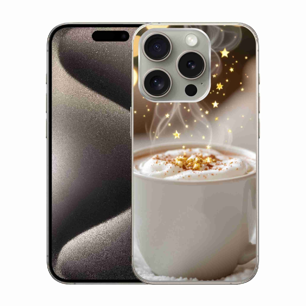 Gél borítás mmCase iPhone 15 Pro készülékhez - Karácsonyi forró ital