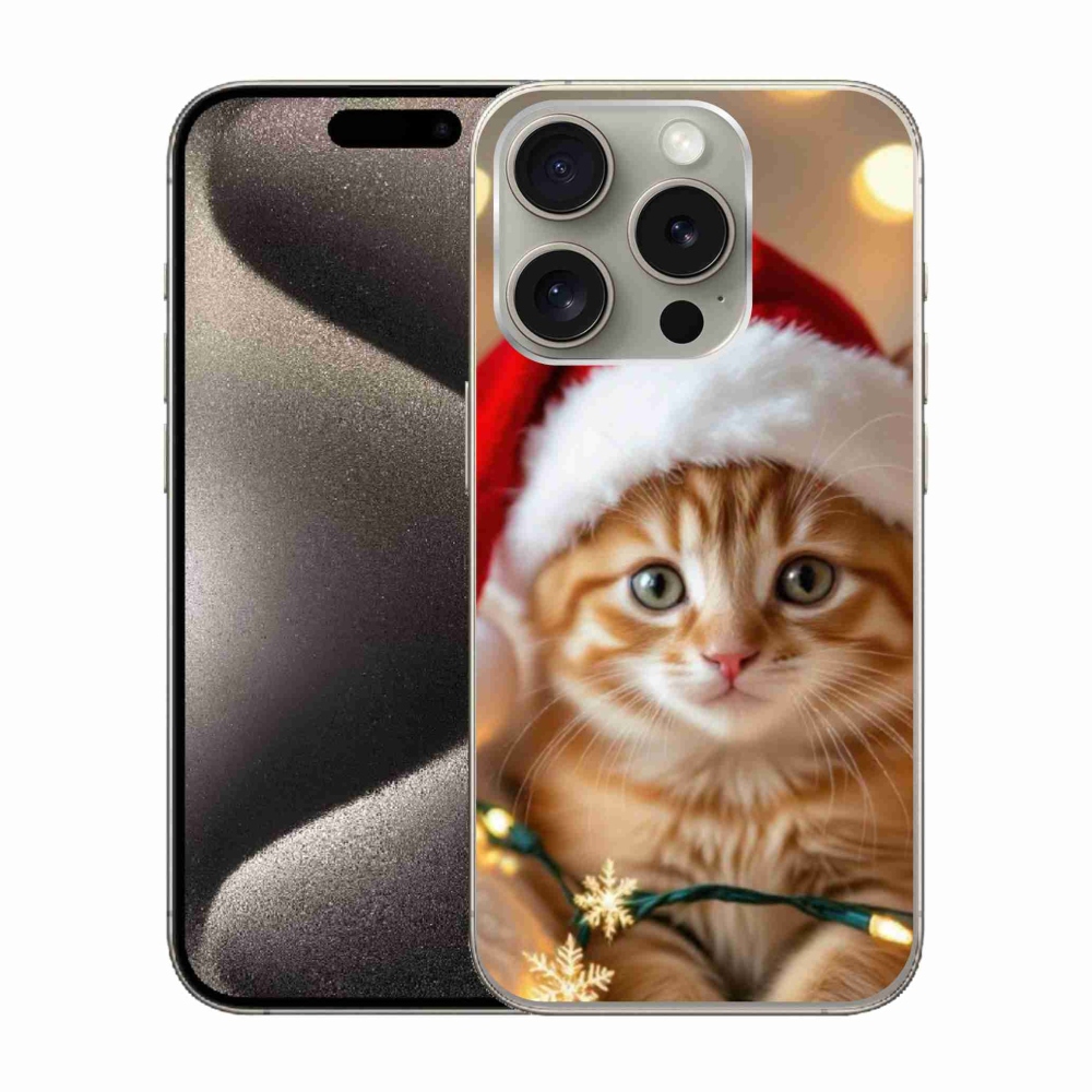 Gél borítás mmCase iPhone 15 Pro készülékhez - Karácsonyi cica