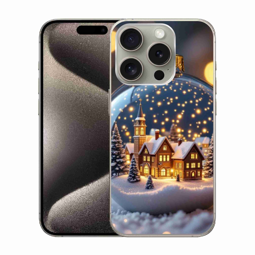 Zselés borítás mmCase iPhone 15 Pro készülékhez - Karácsonyi golyók 4