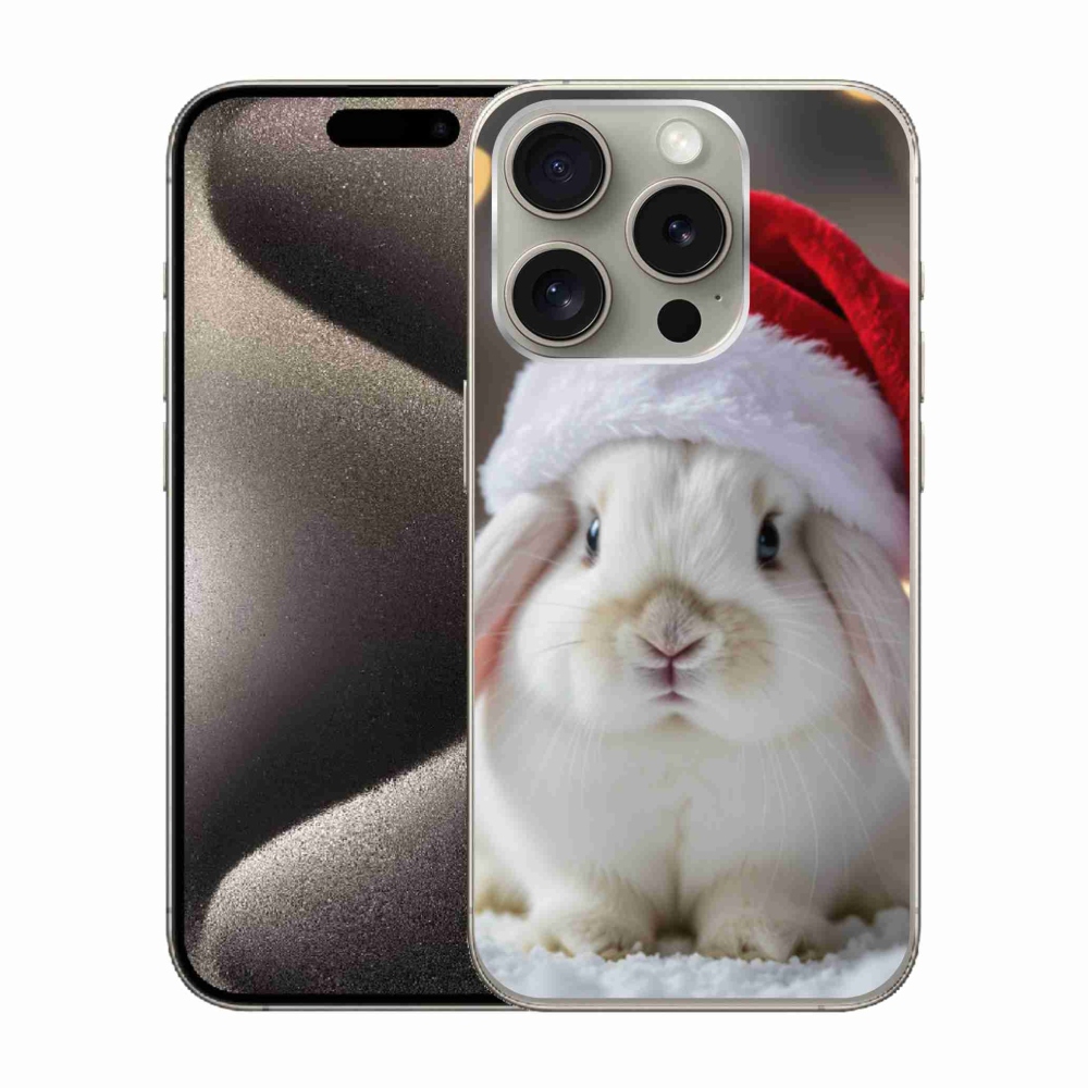 Gél borítás mmCase iPhone 15 Pro készülékhez - Karácsonyi nyúl