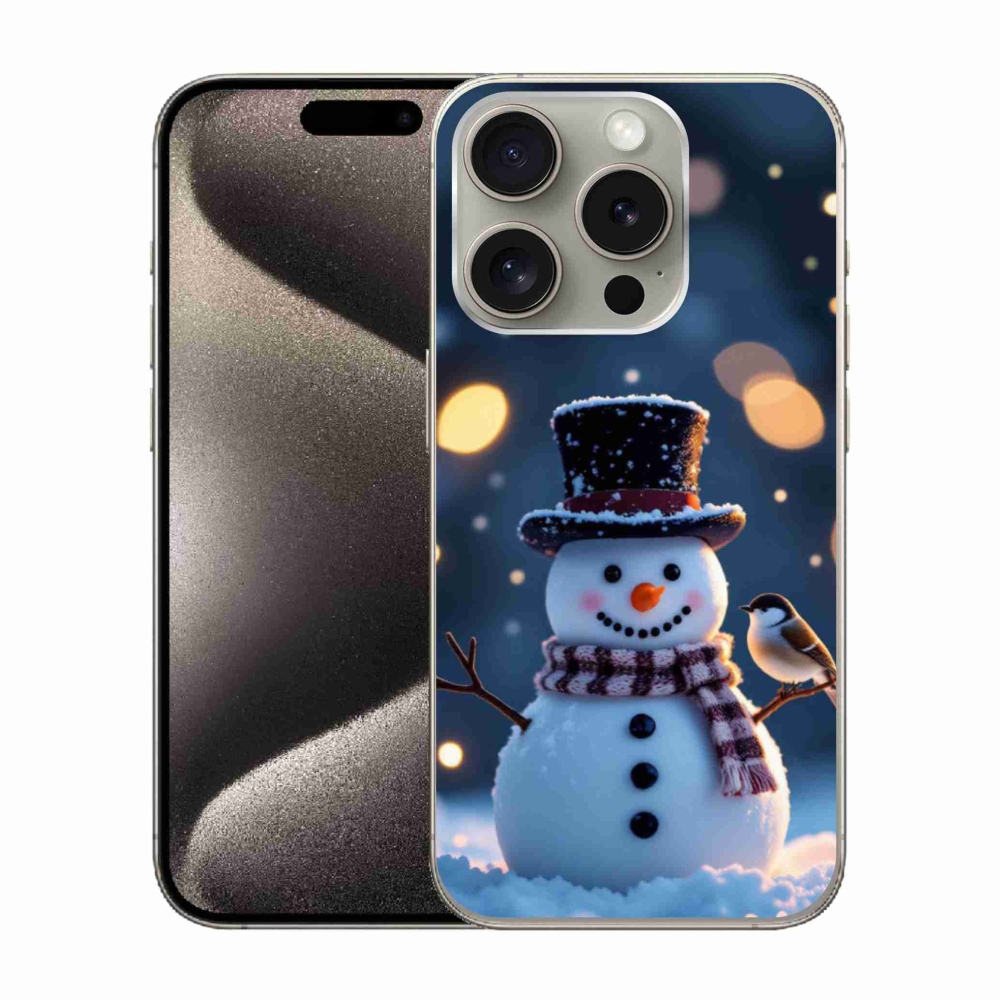 mmCase gél tok az iPhone 15 Pro-hoz – karácsonyi hóember