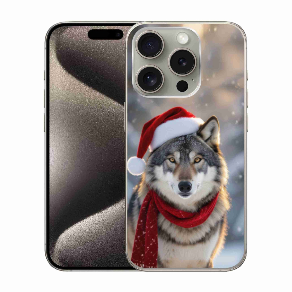 Gél borítás mmCase iPhone 15 Pro készülékhez - Karácsonyi farkas