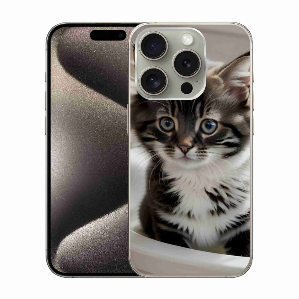 Zselés borítás mmCase iPhone 15 Pro készülékhez - kíváncsi cica