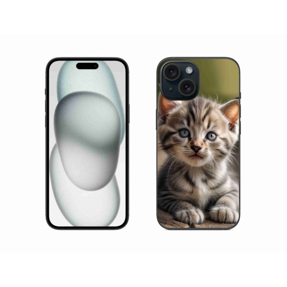 Gél borítás mmCase iPhone 15 készülékhez - aranyos cica 9