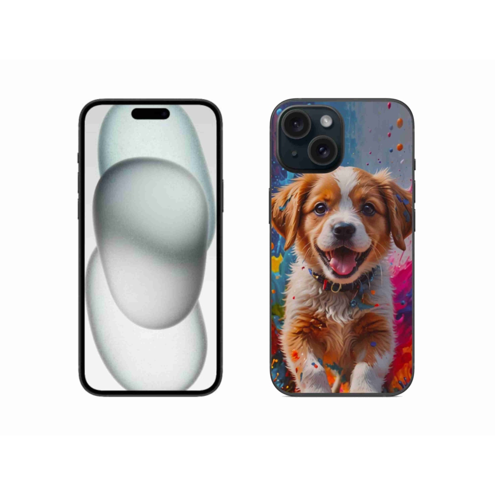 Gél borítás mmCase iPhone 15 készülékhez - aranyos kiskutya 3