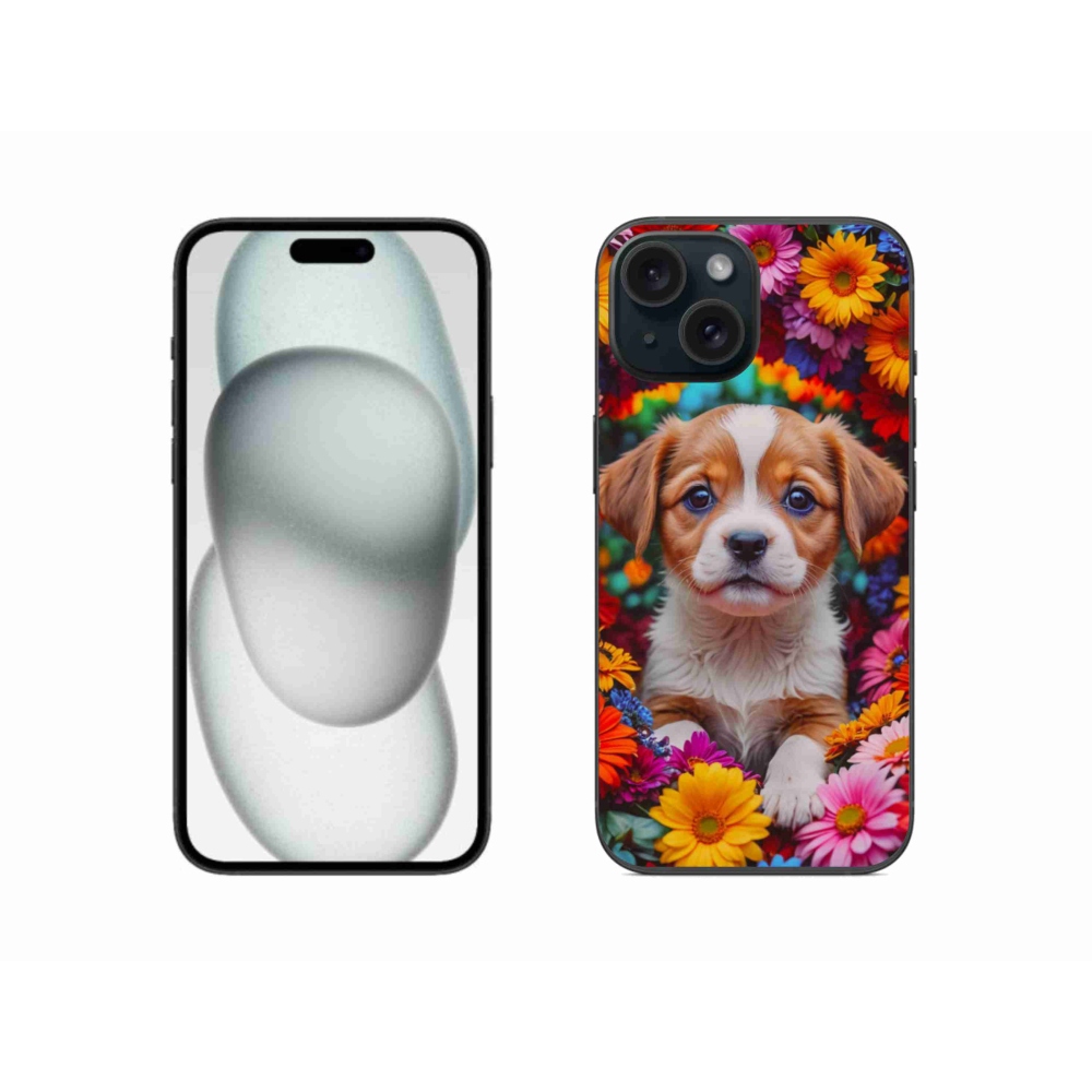 Gél borítás mmCase iPhone 15 készülékhez - aranyos kiskutya