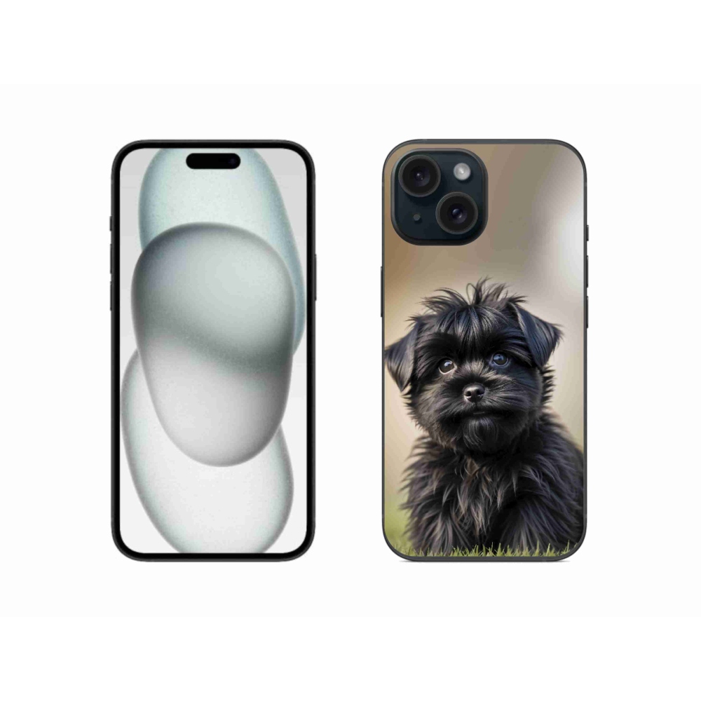 mmCase gél tok az iPhone 15-hez – aranyos fekete kutyus