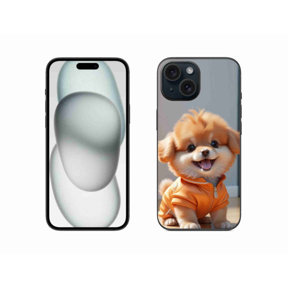 mmCase gél tok az iPhone 15-hez – aranyos pomerániai pulóverben