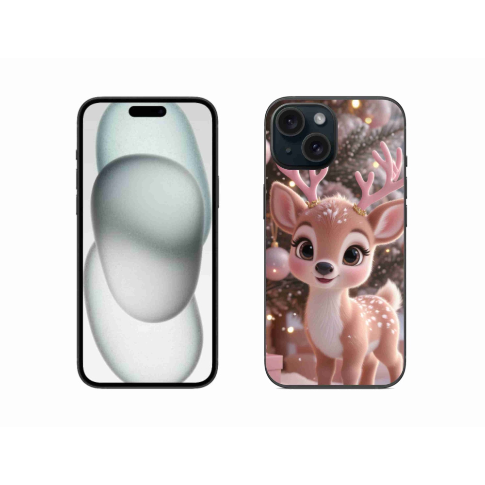 Zselés borítás mmCase iPhone 15 készülékhez - aranyos rénszarvas