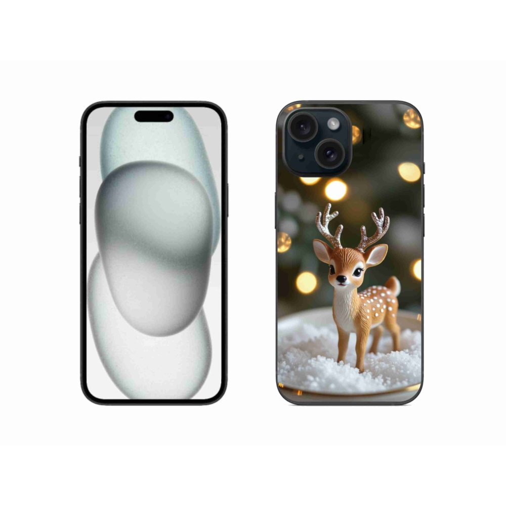 mmCase gél tok az iPhone 15-hez – aranyos karácsonyi szarvas