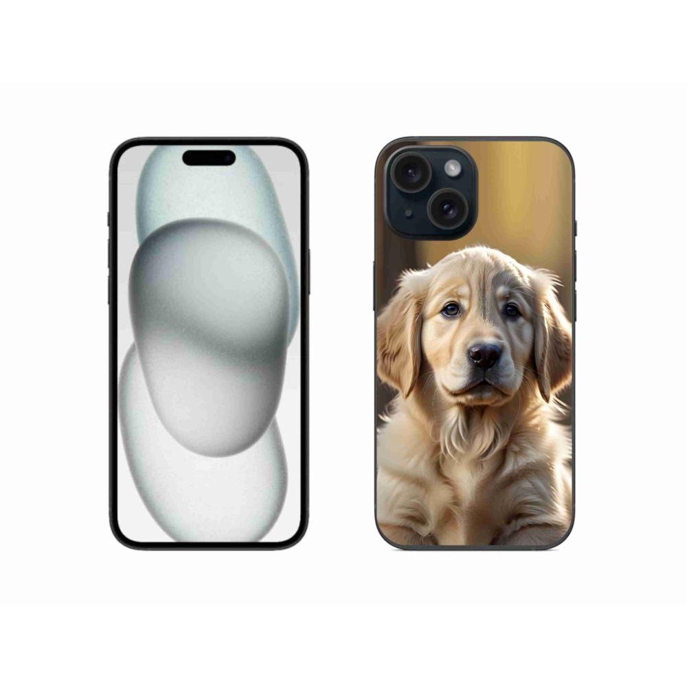 mmCase gél tok az iPhone 15-hez – aranyos arany retriever