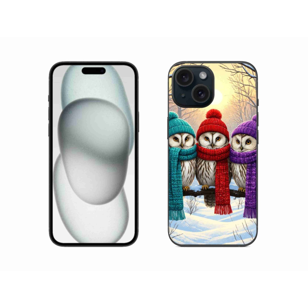 Zselés borítás mmCase iPhone 15 készülékhez - bagoly barátok