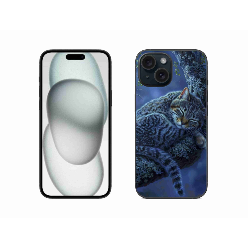 Gél borítás mmCase iPhone 15 készülékhez - alvó macska