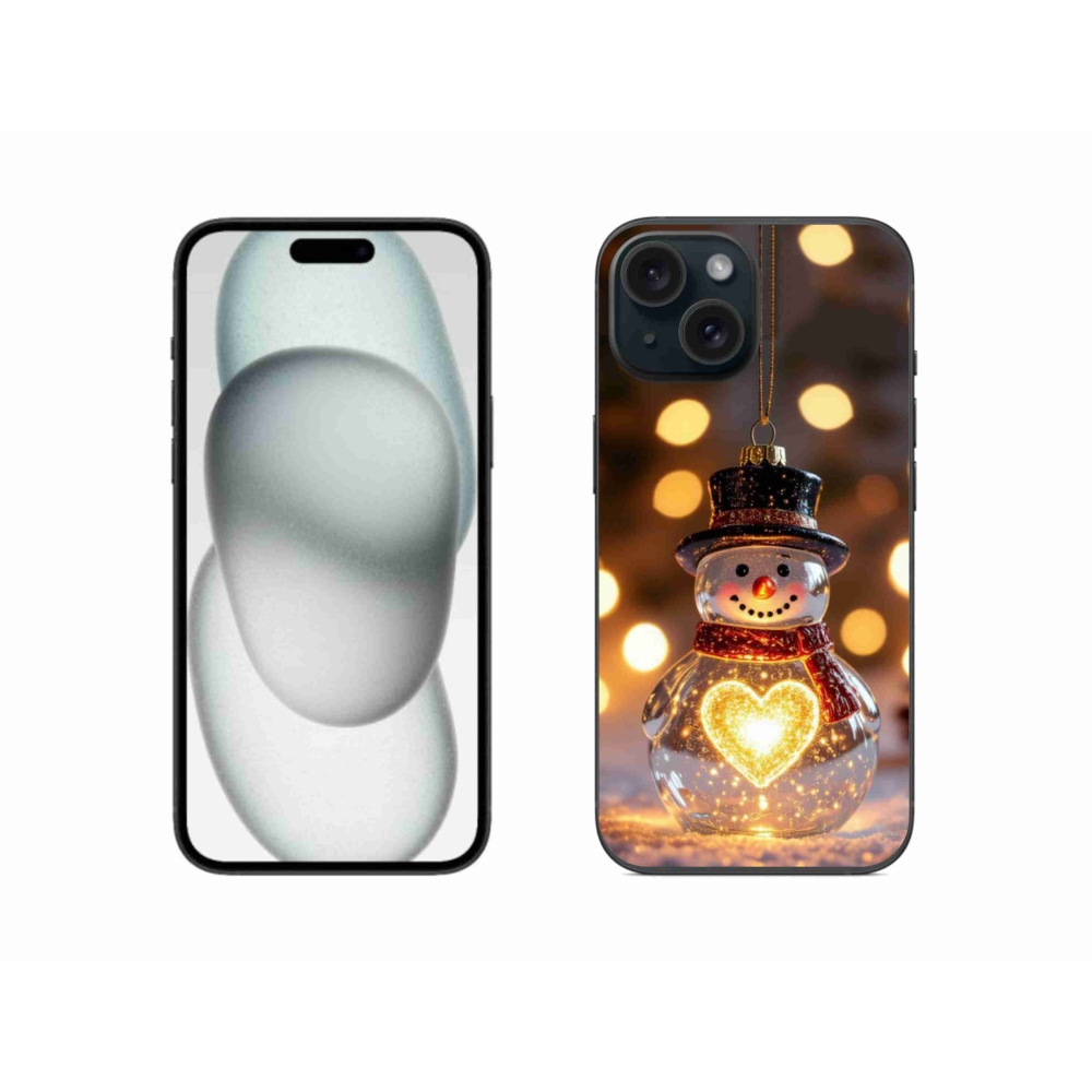 mmCase gél tok az iPhone 15-hez – világító karácsonyi hóember