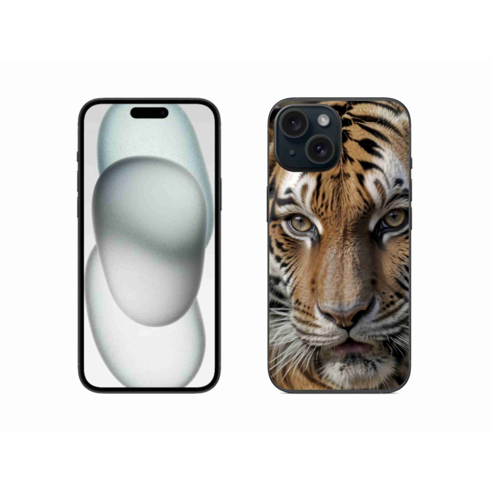 Zselés borítás mmCase iPhone 15 készülékhez - tigris nézet