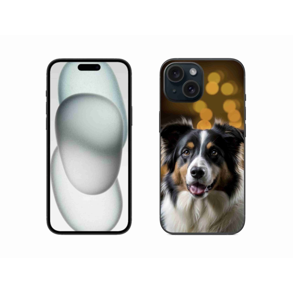 mmCase gél tok az iPhone 15-hez – mosolygós ausztrál juhászkutya