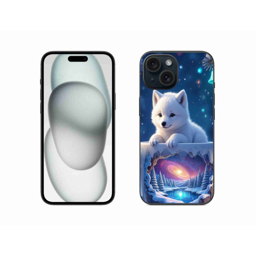 Gél borítás mmCase iPhone 15 készülékhez - Karácsonyi kiskutya