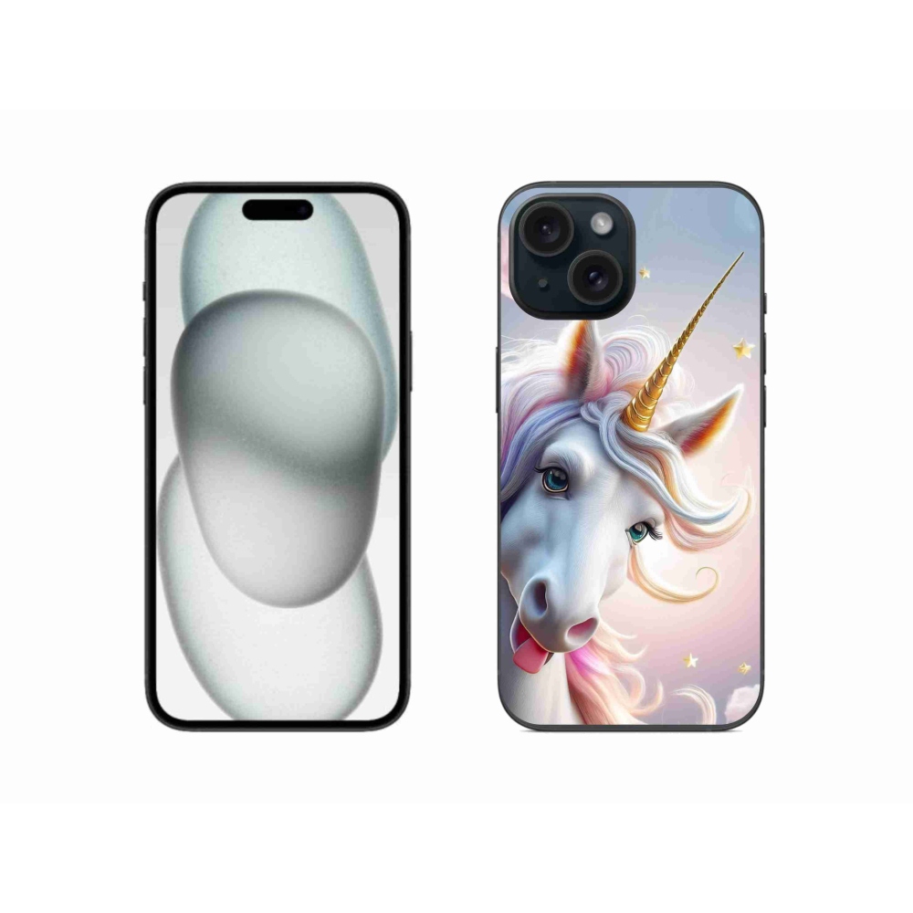 mmCase gél tok az iPhone 15-hez – vidám egyszarvú