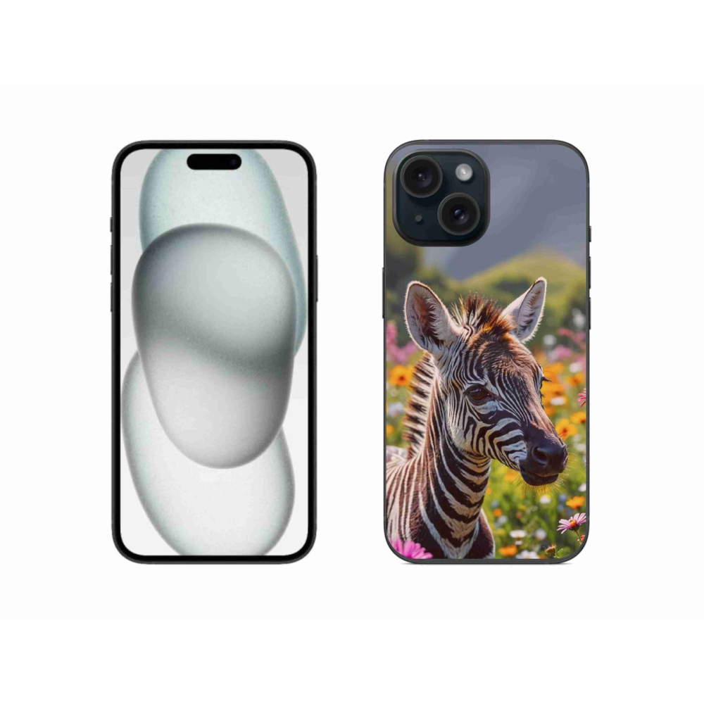 mmCase gél tok az iPhone 15-hez – zebra a réten
