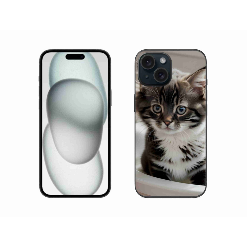 Gél borítás mmCase iPhone 15 készülékhez - kíváncsi cica