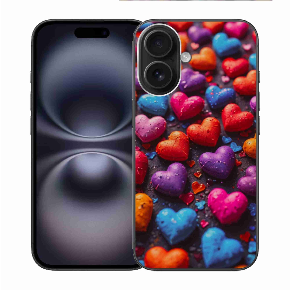 Zselés borítás mmCase iPhone 16 készülékhez - színes szív