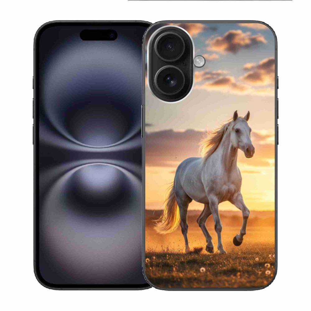 Gél borítás mmCase iPhone 16 készülékhez - futó fehér ló 2
