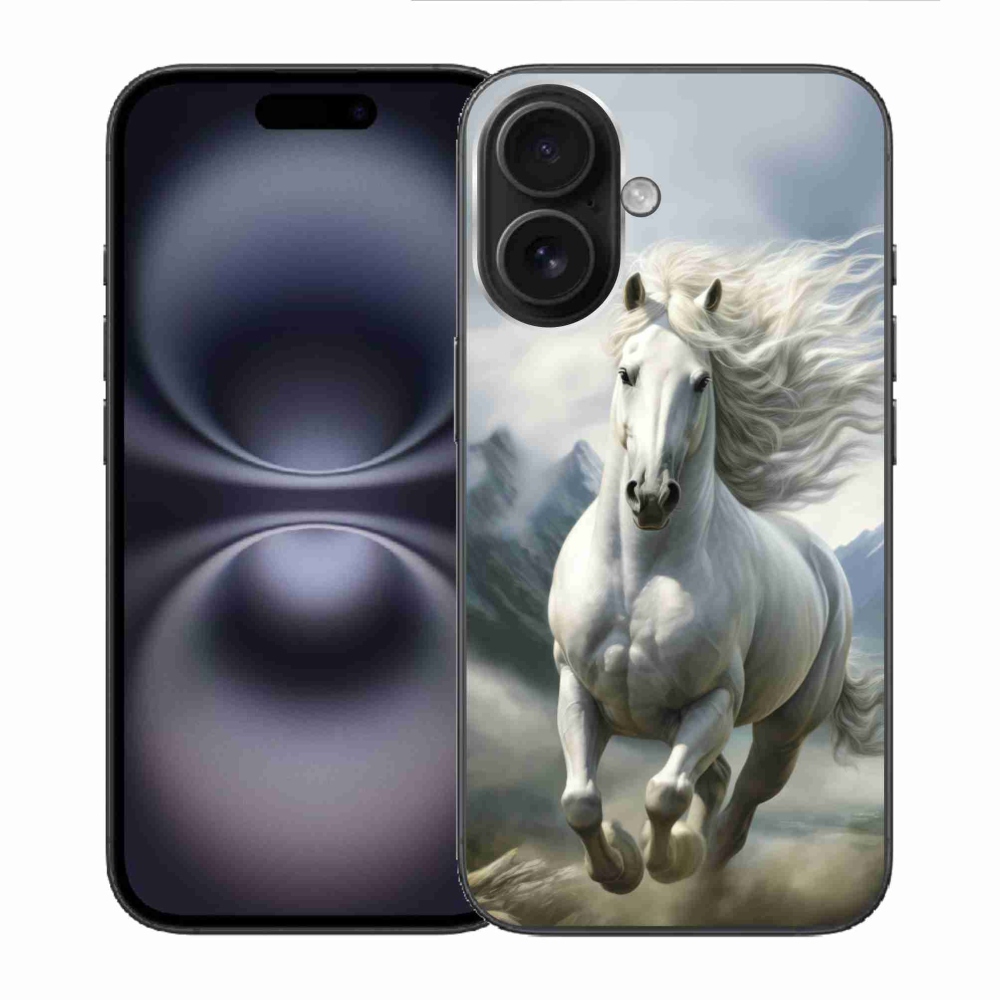 mmCase gél tok az iPhone 16-hoz – futó fehér ló 3