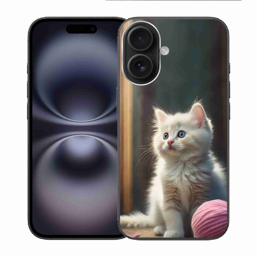 Gél borítás mmCase iPhone 16 készülékhez - fehér cica 2