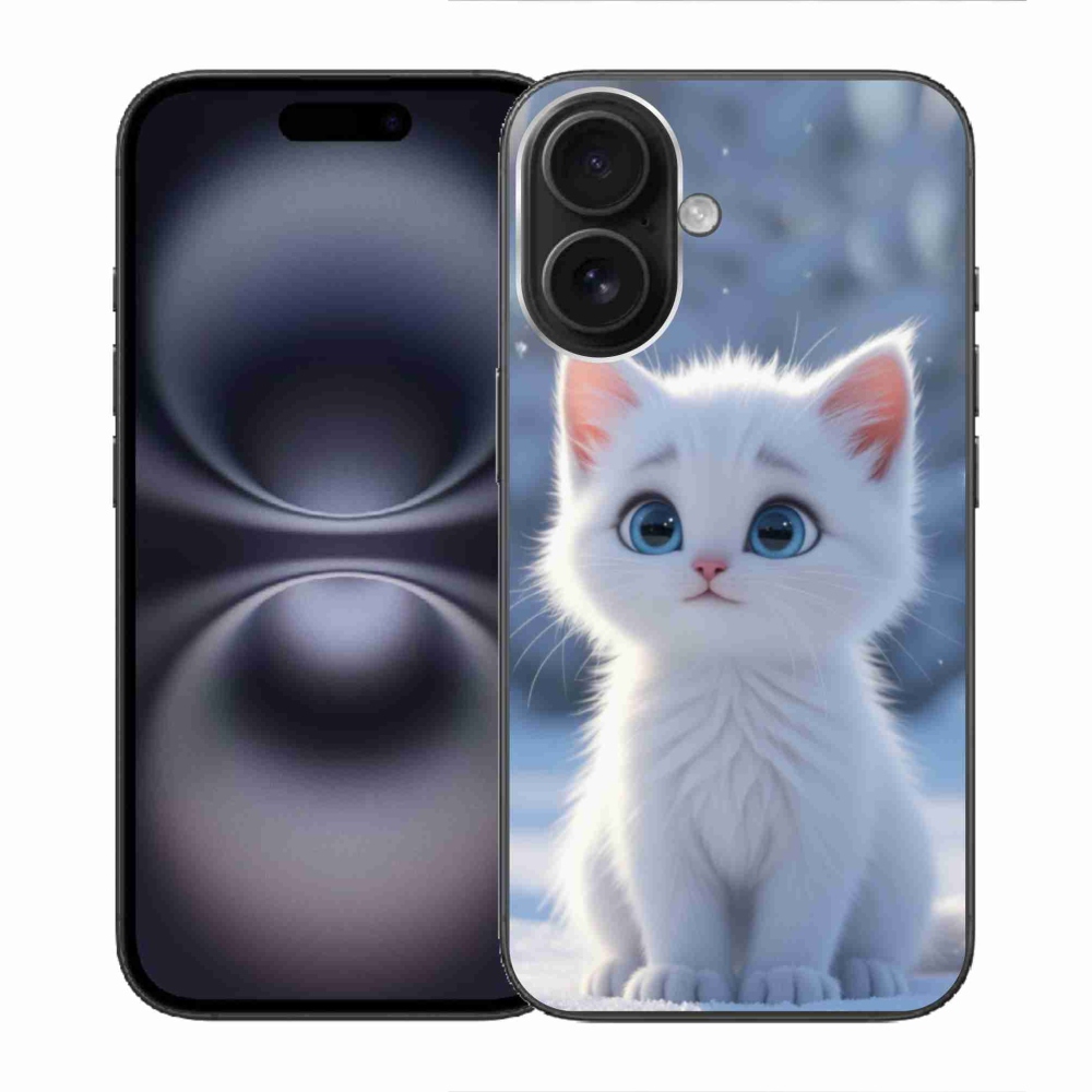 mmCase gél tok az iPhone 16-hoz – fehér cica 3