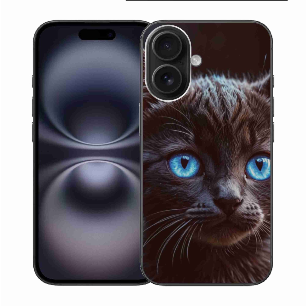 Gél borítás mmCase iPhone 16 készülékhez - fekete cica 2