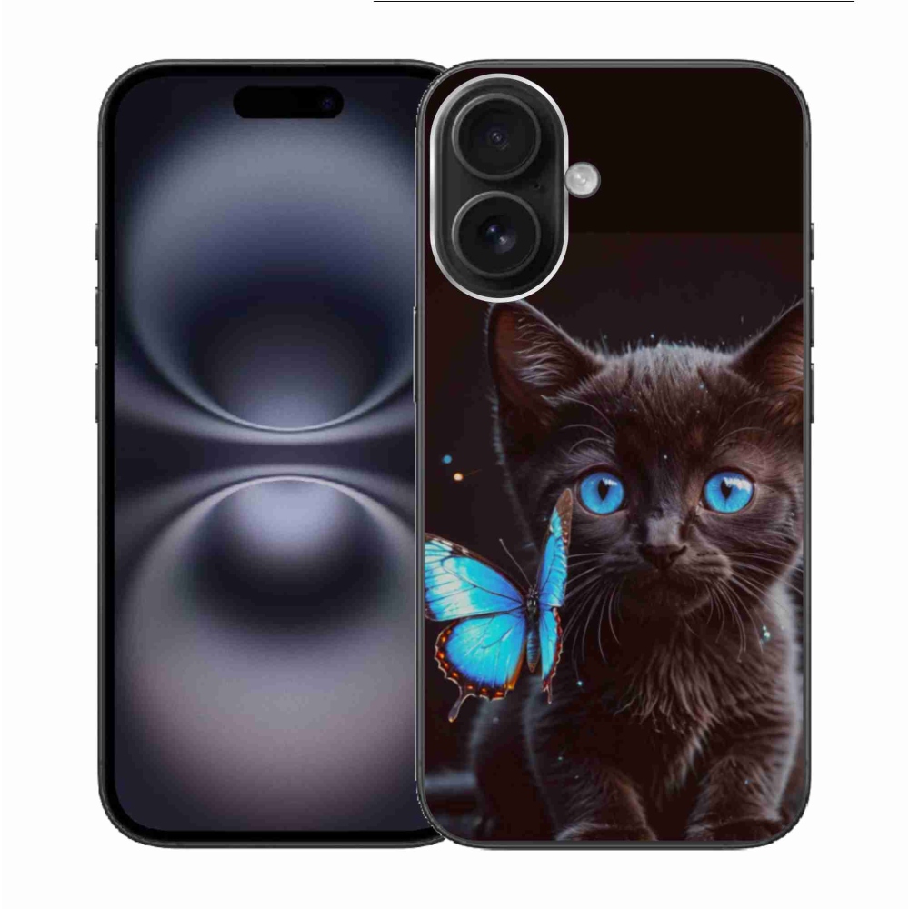 Gél borítás mmCase iPhone 16 készülékhez - fekete cica 3
