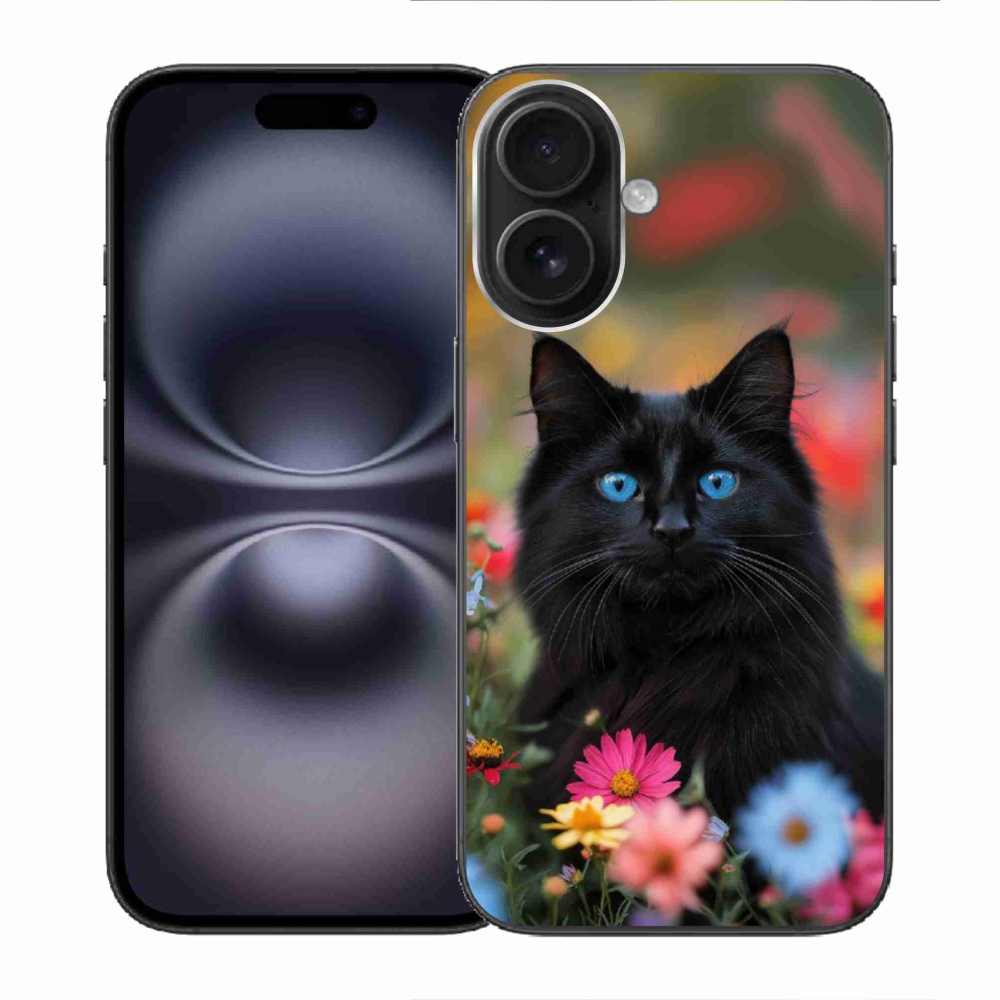 mmCase gél tok az iPhone 16-hoz – fekete cica 4